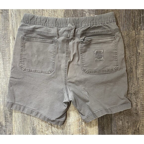 TOPO Designs Organic Cotton Shorts Brown 6” Inseam Pockets Mens Large Button Fly - Picture 2 of 16
